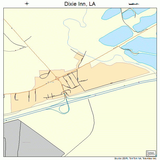 Dixie Inn, LA street map