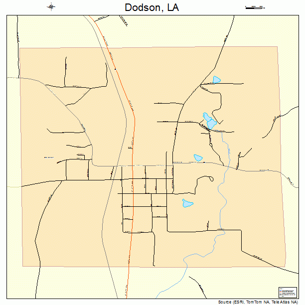 Dodson, LA street map