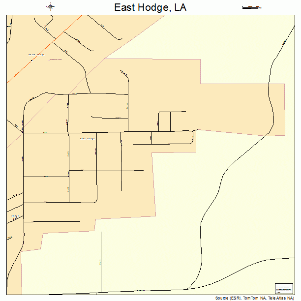 East Hodge, LA street map