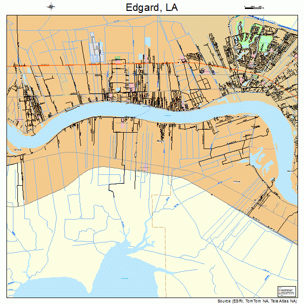 Edgard, LA street map