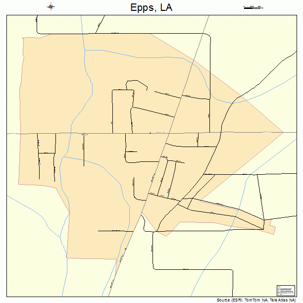 Epps, LA street map