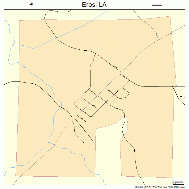 Eros, LA street map