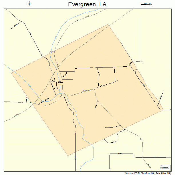 Evergreen, LA street map