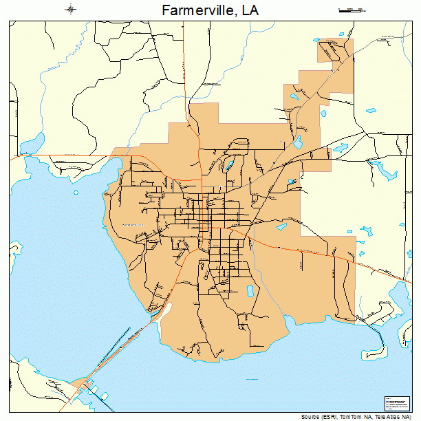 Farmerville, LA street map