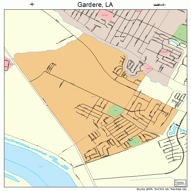 Gardere, LA street map