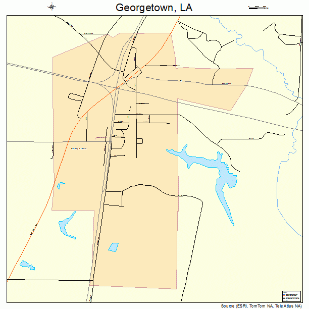Georgetown, LA street map