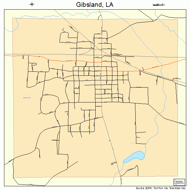 Gibsland, LA street map