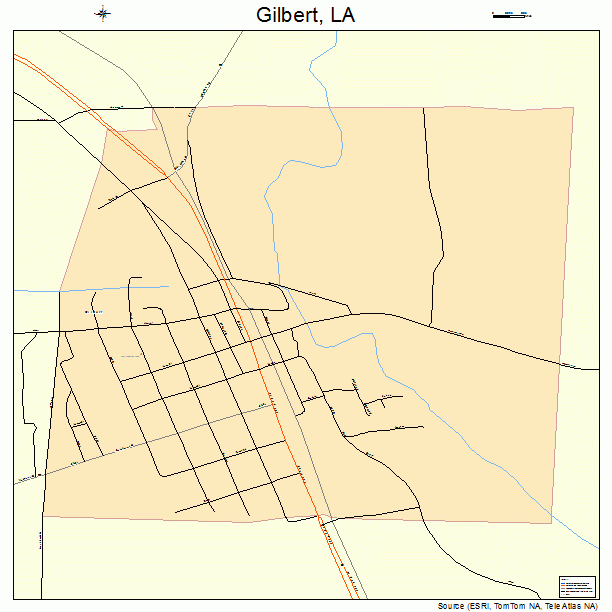 Gilbert, LA street map