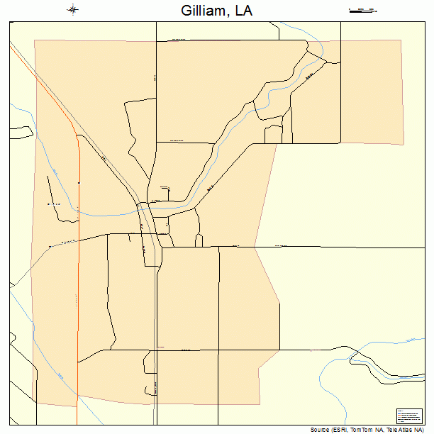 Gilliam, LA street map