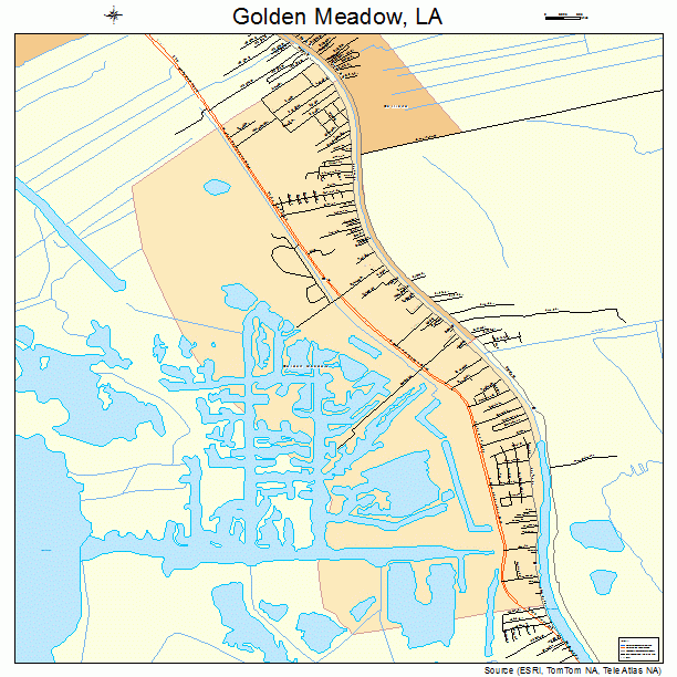 Golden Meadow, LA street map