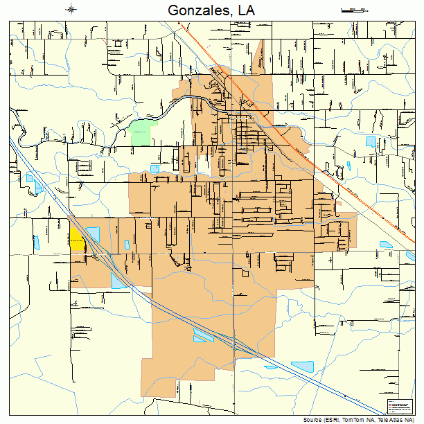 Gonzales, LA street map