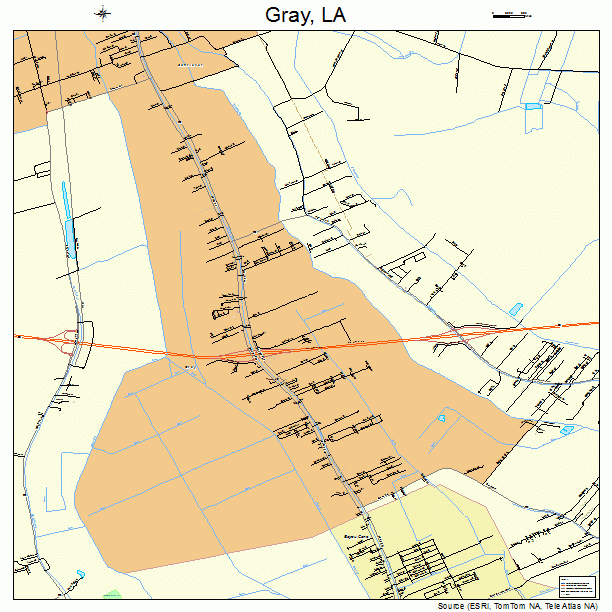 Gray, LA street map