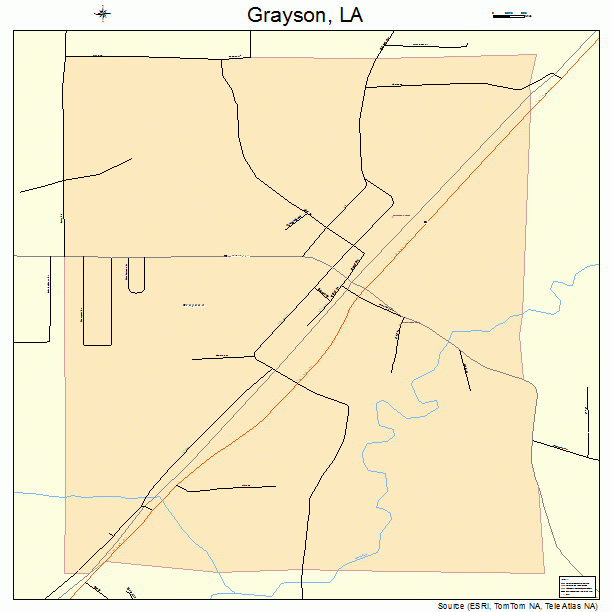 Grayson, LA street map