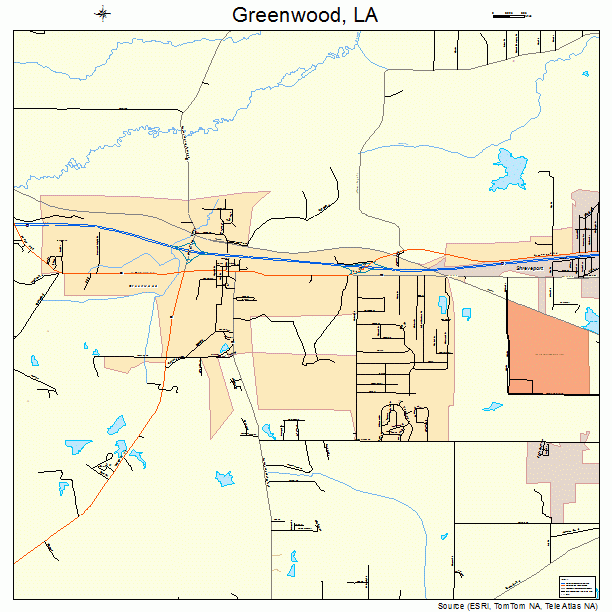 Greenwood, LA street map