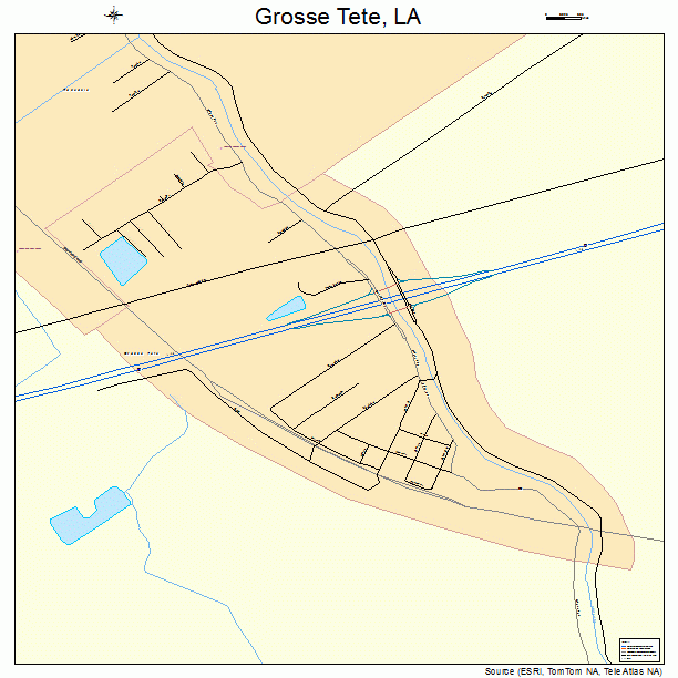 Grosse Tete, LA street map