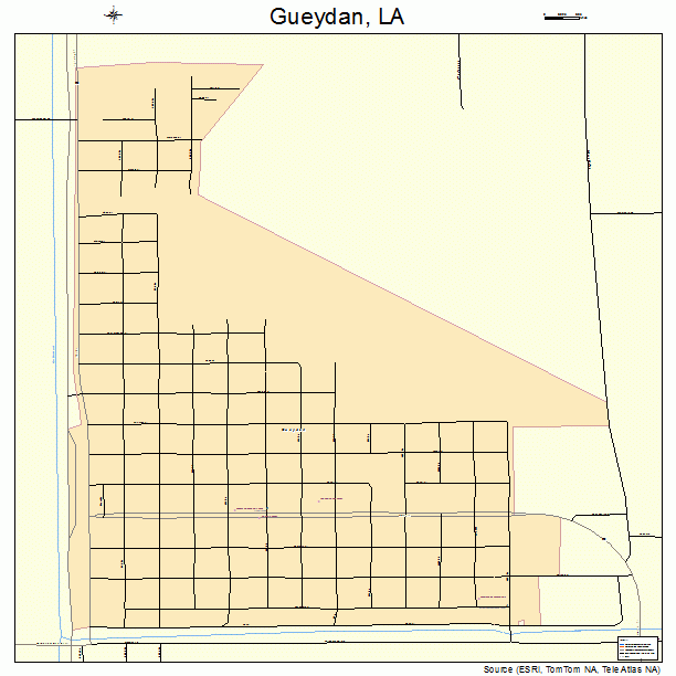 Gueydan, LA street map