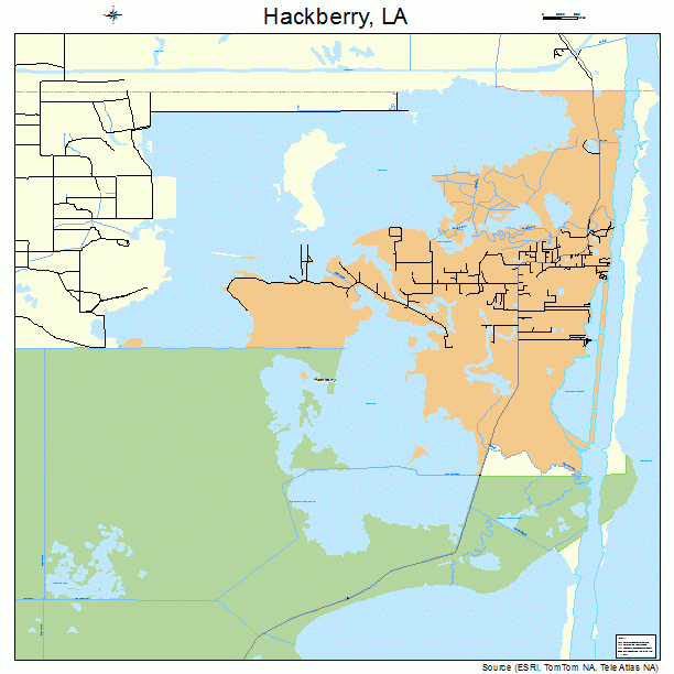 Hackberry, LA street map