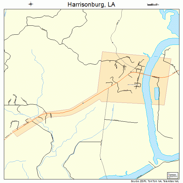 Harrisonburg, LA street map