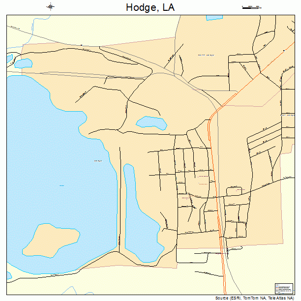 Hodge, LA street map