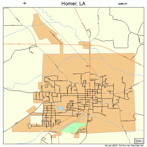 Homer, LA street map