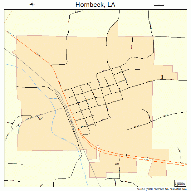 Hornbeck, LA street map