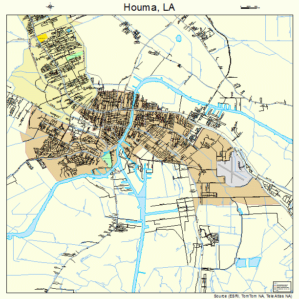 Houma, LA street map