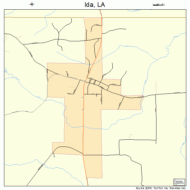 Ida, LA street map