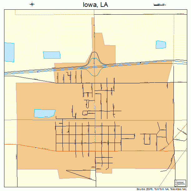 Iowa, LA street map