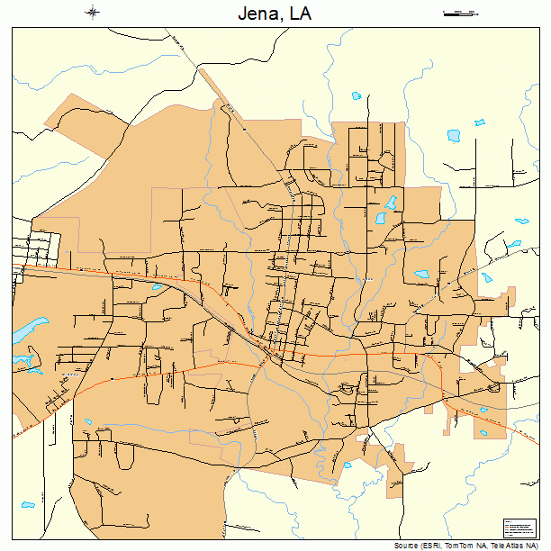 Jena, LA street map