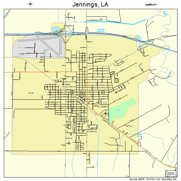 Jennings, LA street map