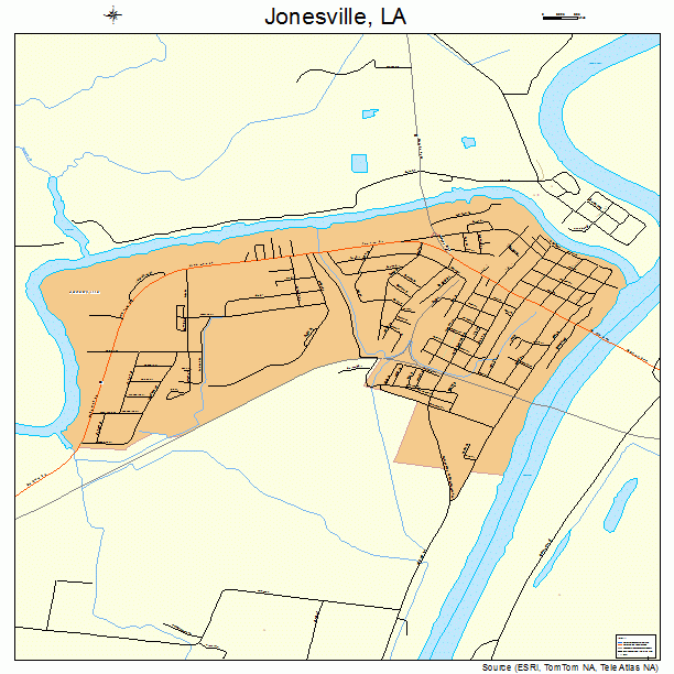 Jonesville, LA street map