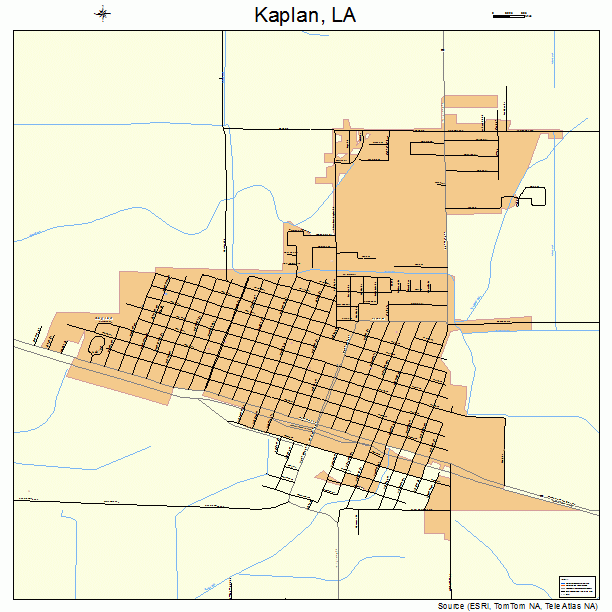 Kaplan, LA street map