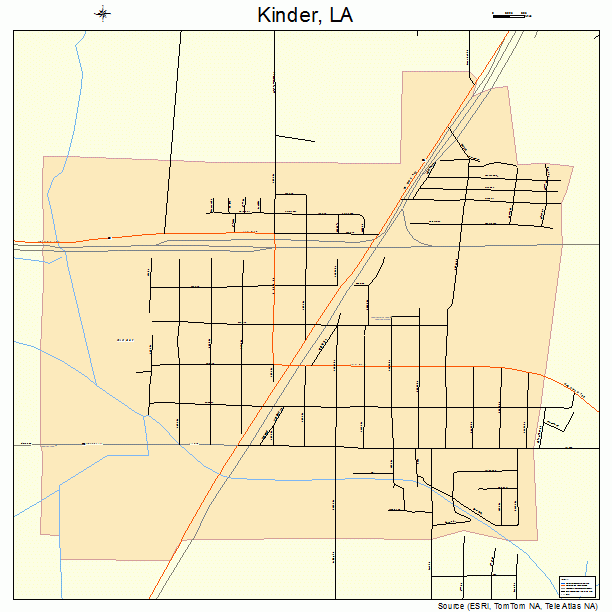 Kinder, LA street map