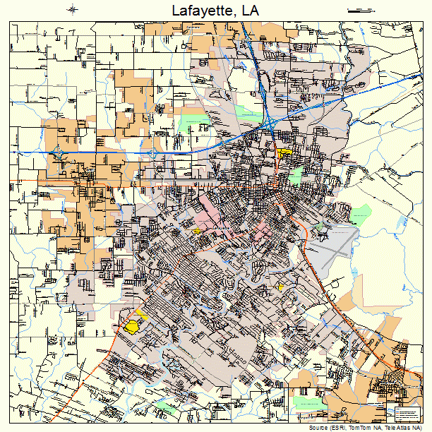 Lafayette, LA street map