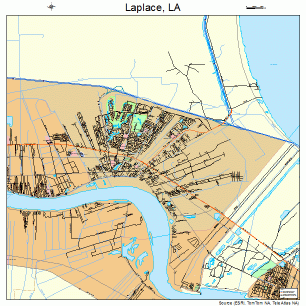 Laplace, LA street map