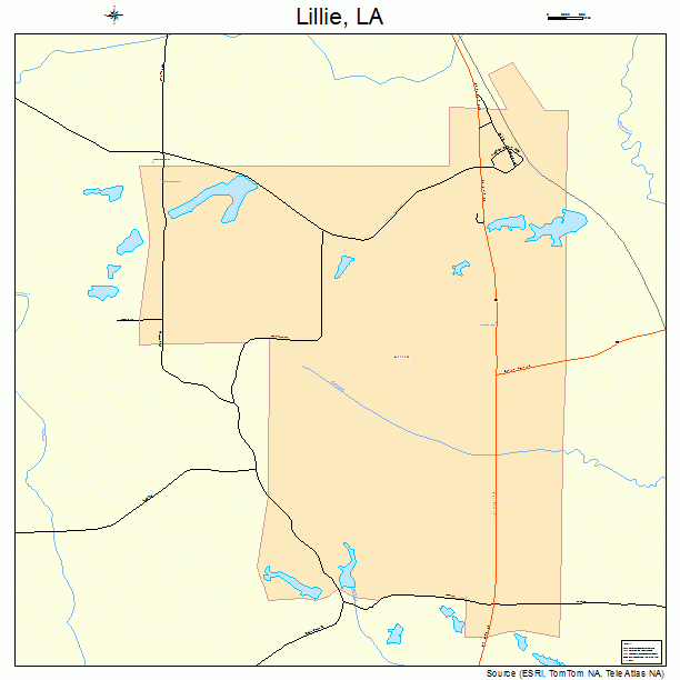 Lillie, LA street map