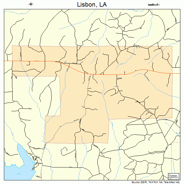 Lisbon, LA street map