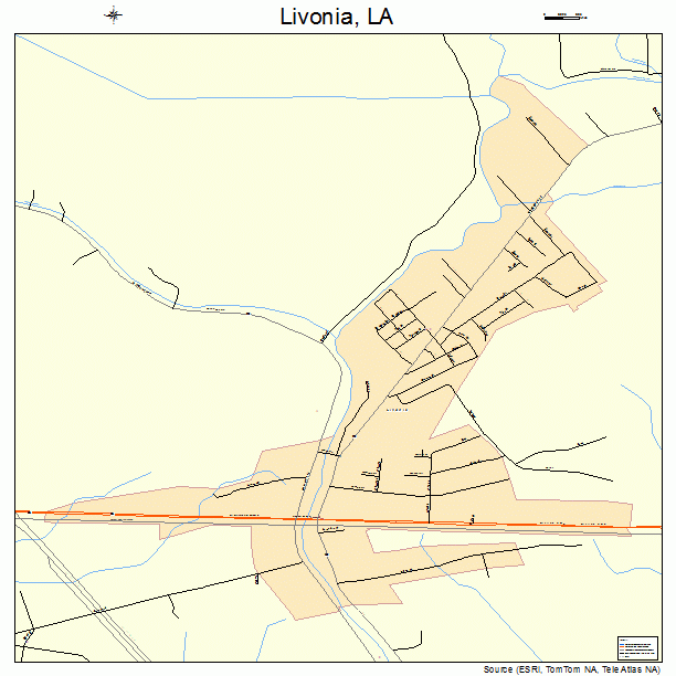 Livonia, LA street map