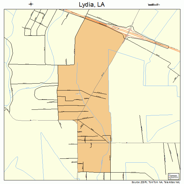 Lydia, LA street map