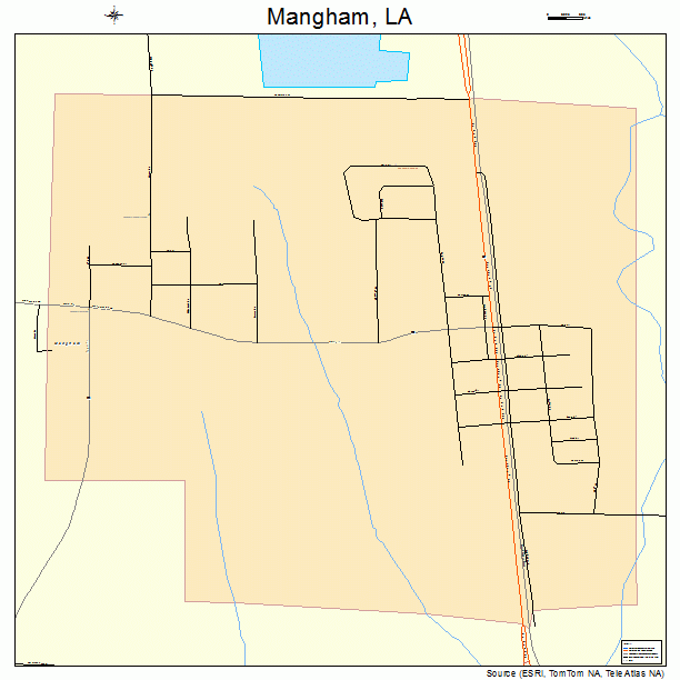 Mangham, LA street map