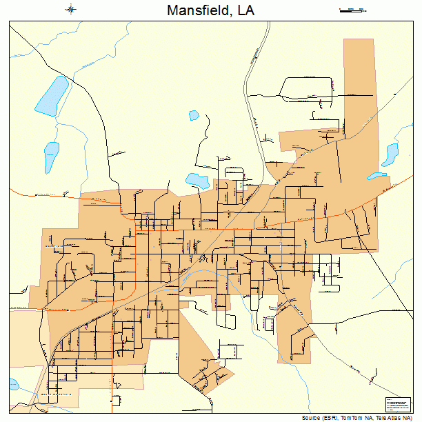 Mansfield, LA street map
