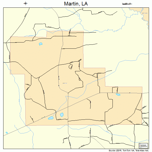 Martin, LA street map