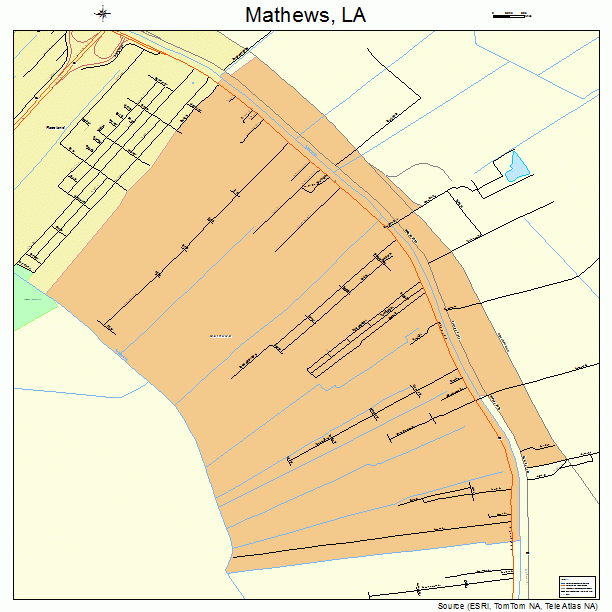 Mathews, LA street map