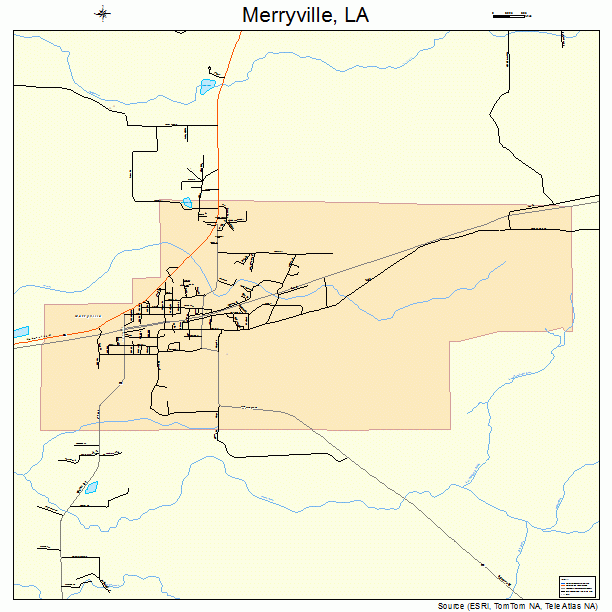 Merryville, LA street map