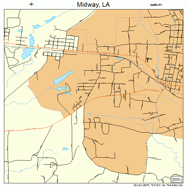 Midway, LA street map