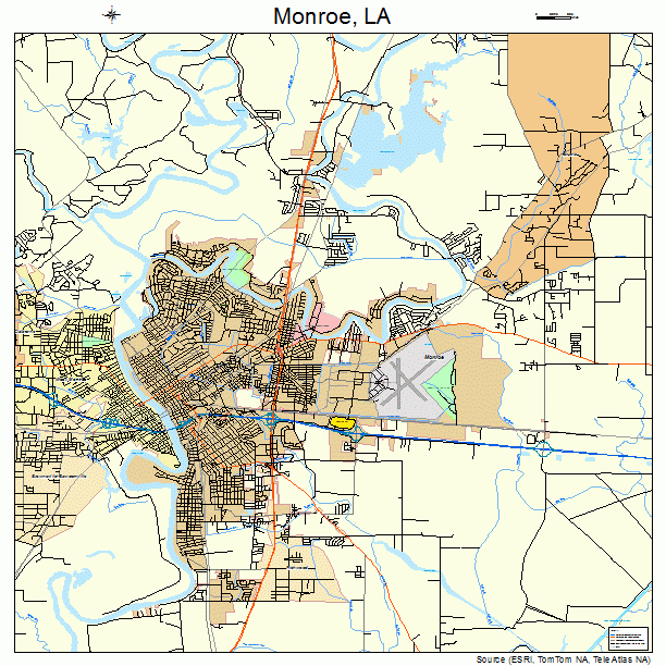 Monroe, LA street map