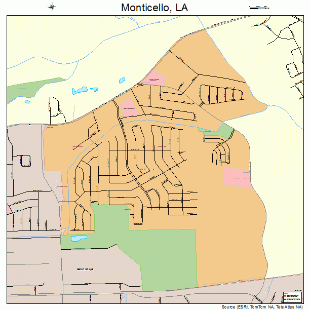 Monticello, LA street map