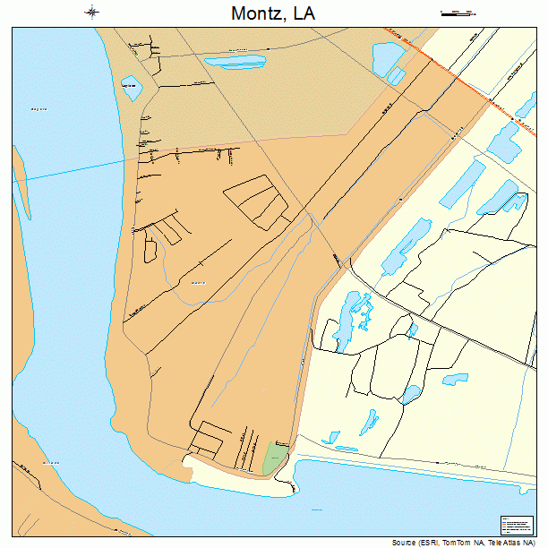 Montz, LA street map