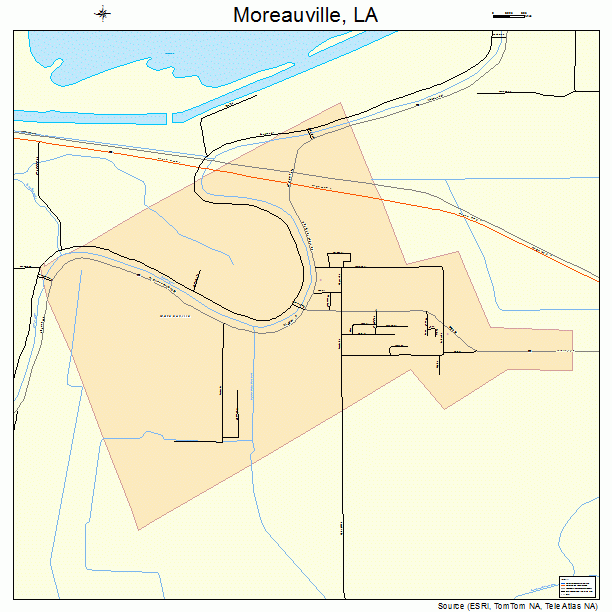 Moreauville, LA street map