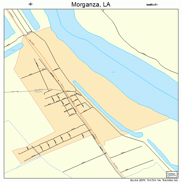 Morganza, LA street map